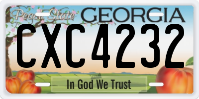 GA license plate CXC4232