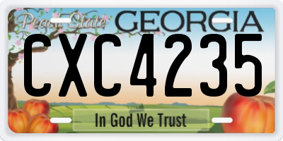 GA license plate CXC4235