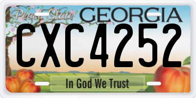 GA license plate CXC4252