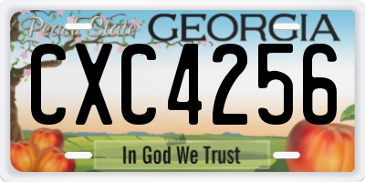 GA license plate CXC4256