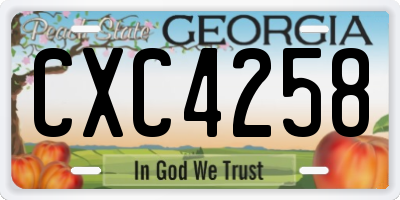 GA license plate CXC4258