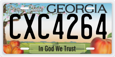 GA license plate CXC4264