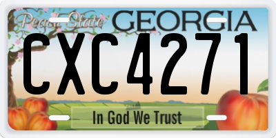 GA license plate CXC4271