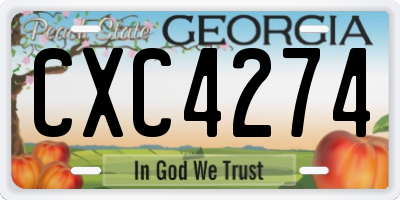 GA license plate CXC4274