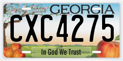 GA license plate CXC4275