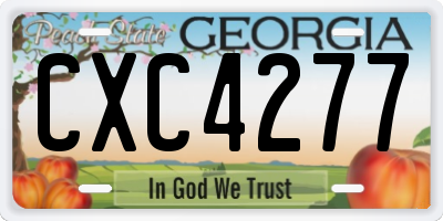 GA license plate CXC4277
