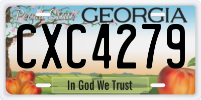 GA license plate CXC4279