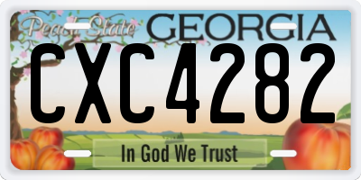 GA license plate CXC4282