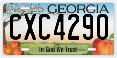 GA license plate CXC4290