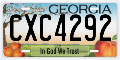 GA license plate CXC4292