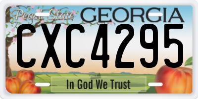 GA license plate CXC4295