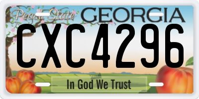 GA license plate CXC4296