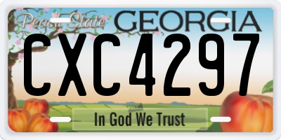GA license plate CXC4297