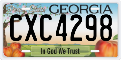 GA license plate CXC4298