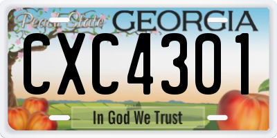 GA license plate CXC4301