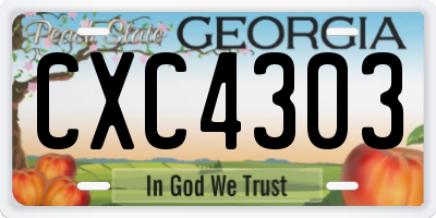 GA license plate CXC4303