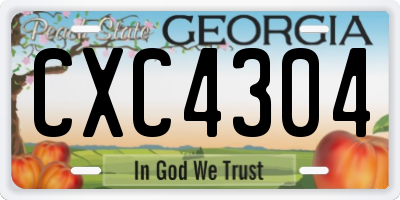 GA license plate CXC4304