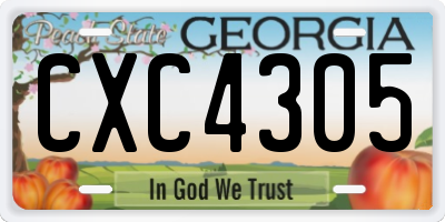 GA license plate CXC4305