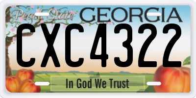 GA license plate CXC4322