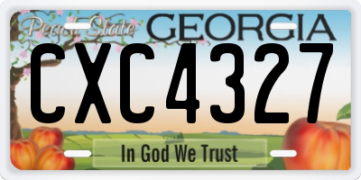 GA license plate CXC4327