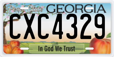 GA license plate CXC4329