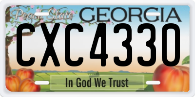 GA license plate CXC4330