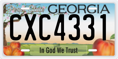 GA license plate CXC4331
