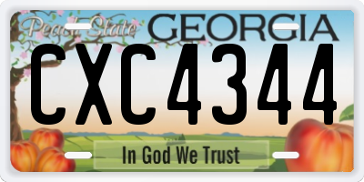 GA license plate CXC4344