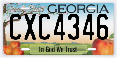 GA license plate CXC4346