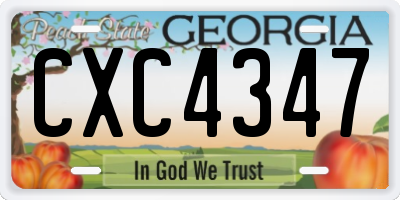 GA license plate CXC4347