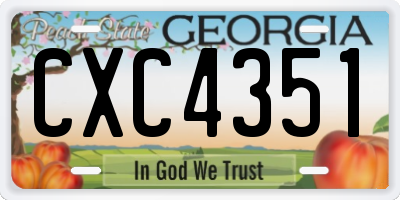 GA license plate CXC4351