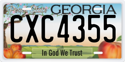 GA license plate CXC4355