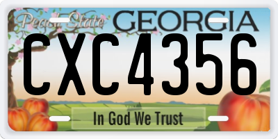 GA license plate CXC4356