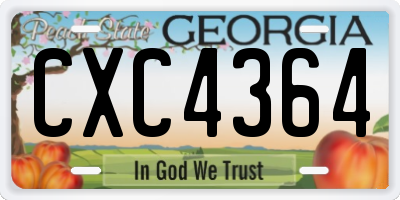 GA license plate CXC4364