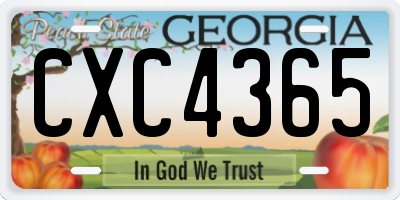 GA license plate CXC4365
