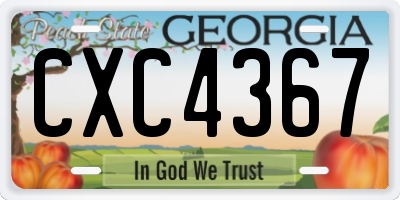 GA license plate CXC4367