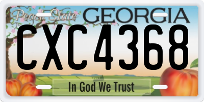 GA license plate CXC4368