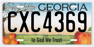 GA license plate CXC4369