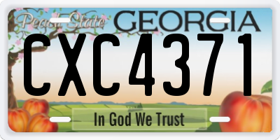 GA license plate CXC4371
