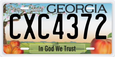 GA license plate CXC4372
