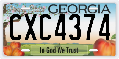 GA license plate CXC4374