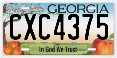 GA license plate CXC4375
