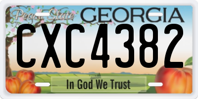 GA license plate CXC4382