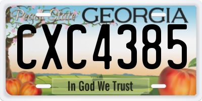 GA license plate CXC4385