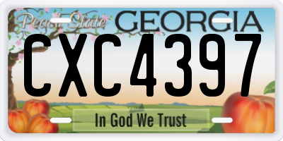 GA license plate CXC4397