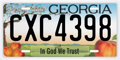 GA license plate CXC4398