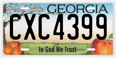 GA license plate CXC4399