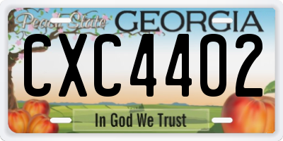 GA license plate CXC4402