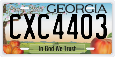 GA license plate CXC4403