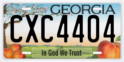 GA license plate CXC4404